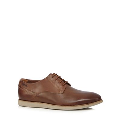 Clarks Big and tall tan leather 'franson' lace up shoes